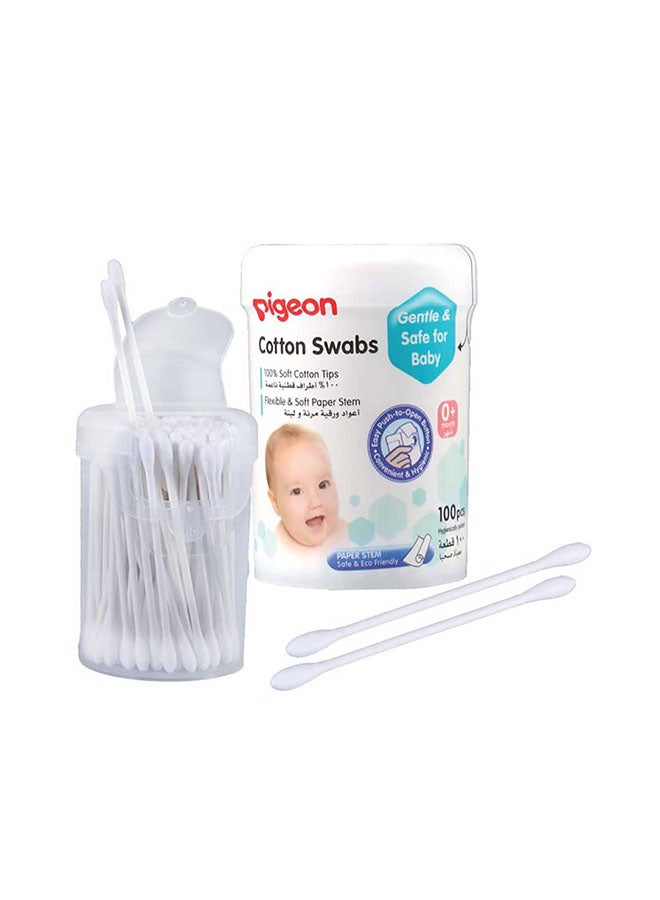 Pigeon 100-Piece Cotton Swabs, 0+ M – Assorted